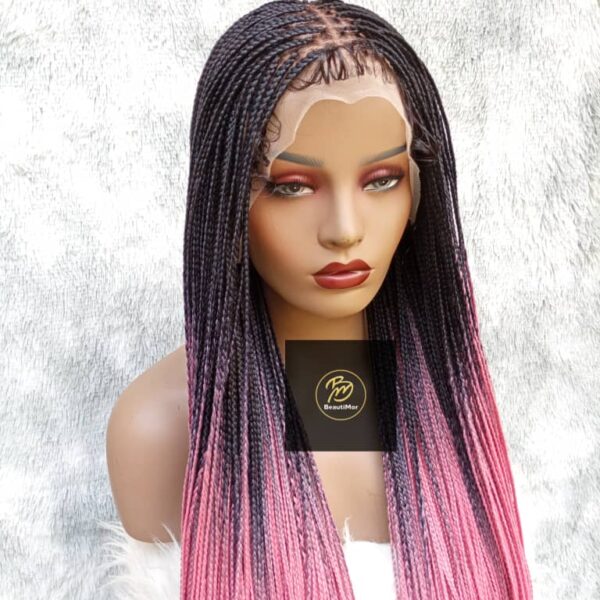Pink Ombre Knotless Braids Wig